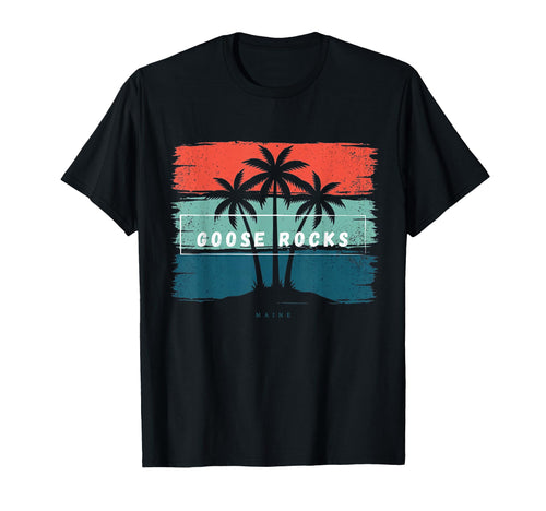 Goose Rocks Maine Summer Beach Palm T-Shirt - Minimalist Print for Adults - T-Shirt, Sweatshirt, Hoodie