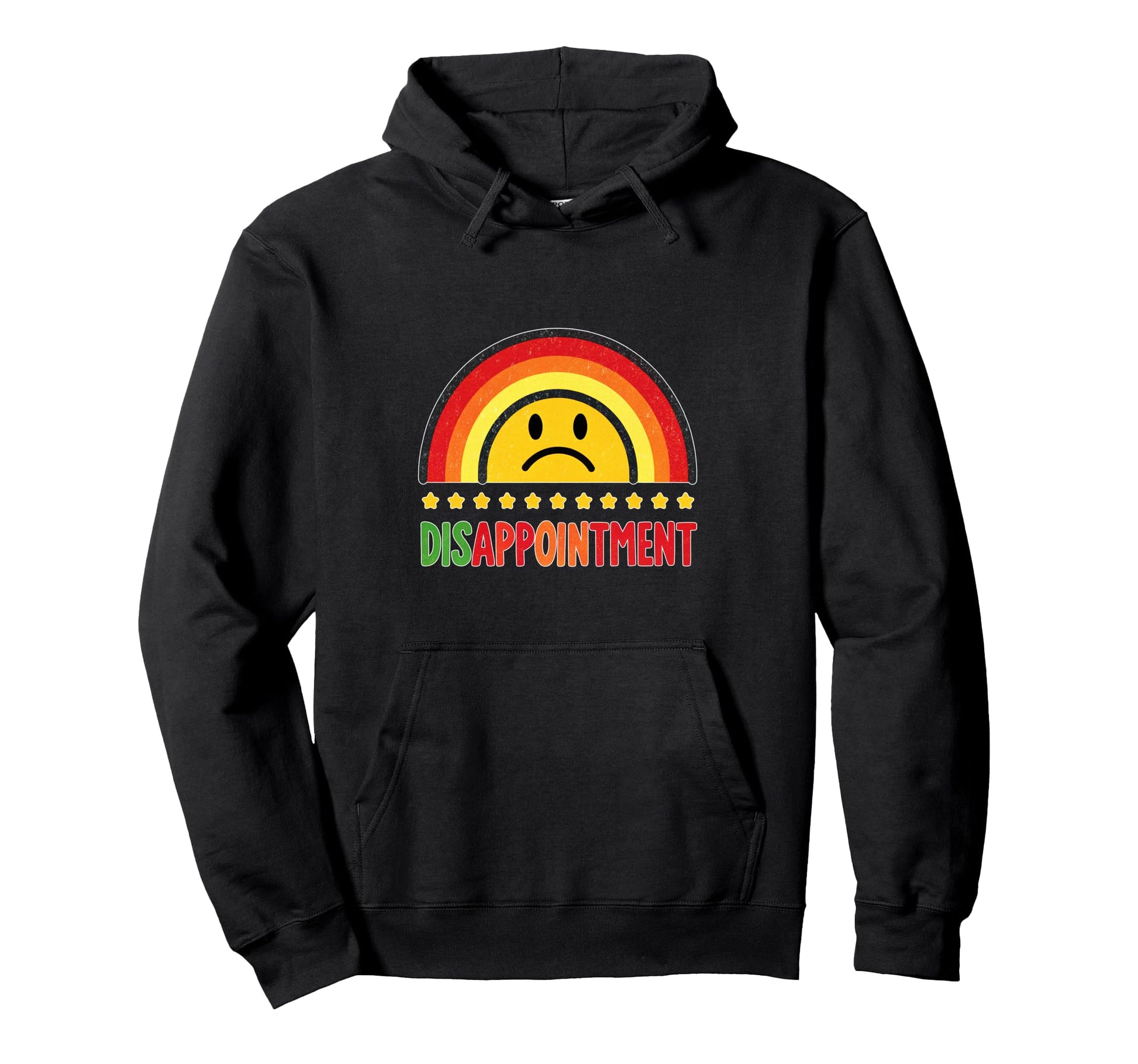 Disappointment Rainbow Sad Face Hoodie - Minimalist Print Unisex - T-Shirt, Sweatshirt, Hoodie