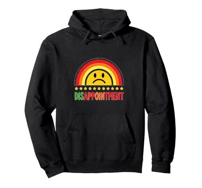 Disappointment Rainbow Sad Face Hoodie - Minimalist Print Unisex - T-Shirt, Sweatshirt, Hoodie