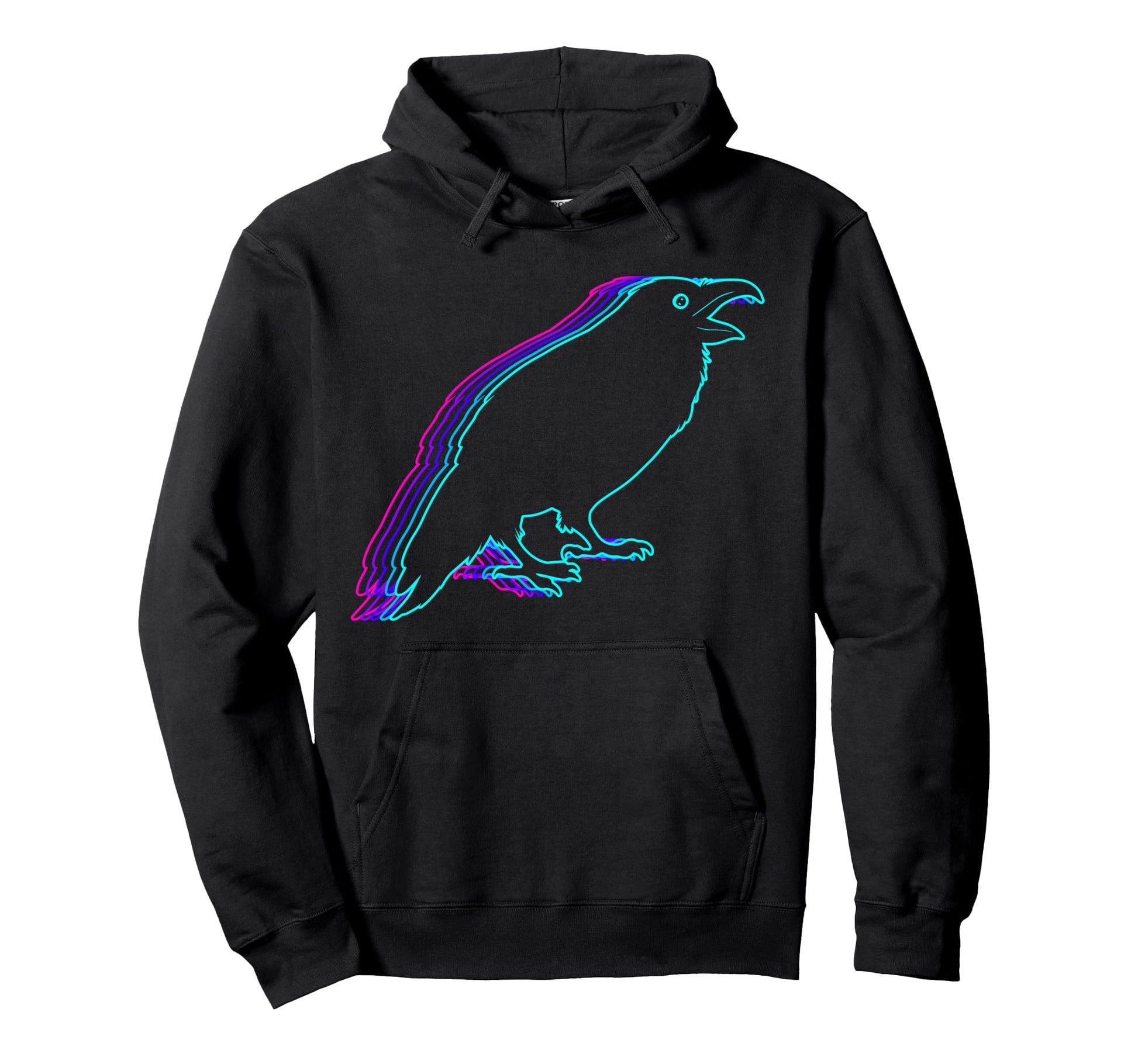 Raven Crow Vaporwave Hoodie - Unique Graphic Men Women - T-Shirt, Sweatshirt, Hoodie
