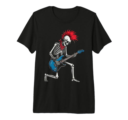 Funny Skeleton Playing Guitar Usa T-Shirt - Custom Art Print Unisex - T-Shirt, Sweatshirt, Hoodie