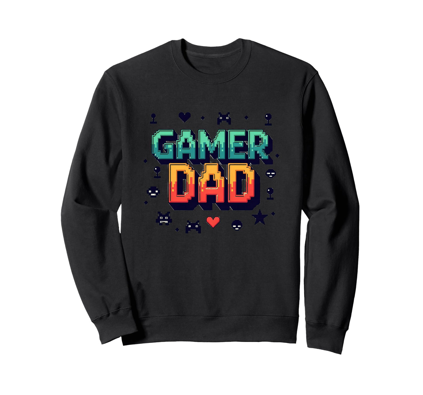 Gamer Dad Pixel Art Fathers Day Sweatshirt - Trendy Graphic for Adults - T-Shirt, Sweatshirt, Hoodie