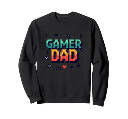 Gamer Dad Pixel Art Fathers Day Sweatshirt - Trendy Graphic for Adults - T-Shirt, Sweatshirt, Hoodie