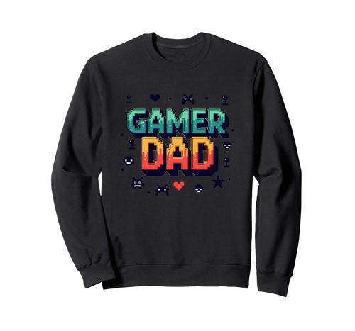 Gamer Dad Pixel Art Fathers Day Sweatshirt - Trendy Graphic for Adults - T-Shirt, Sweatshirt, Hoodie