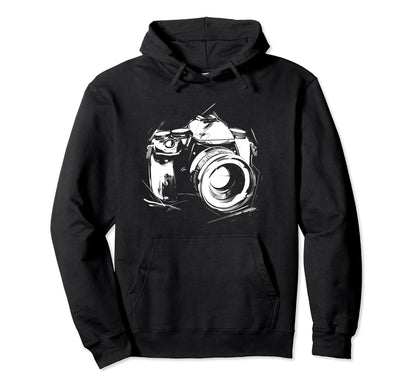 Camera Photography Drawing Art Photographer Hoodie - Trendy Graphic Unisex - T-Shirt, Sweatshirt, Hoodie