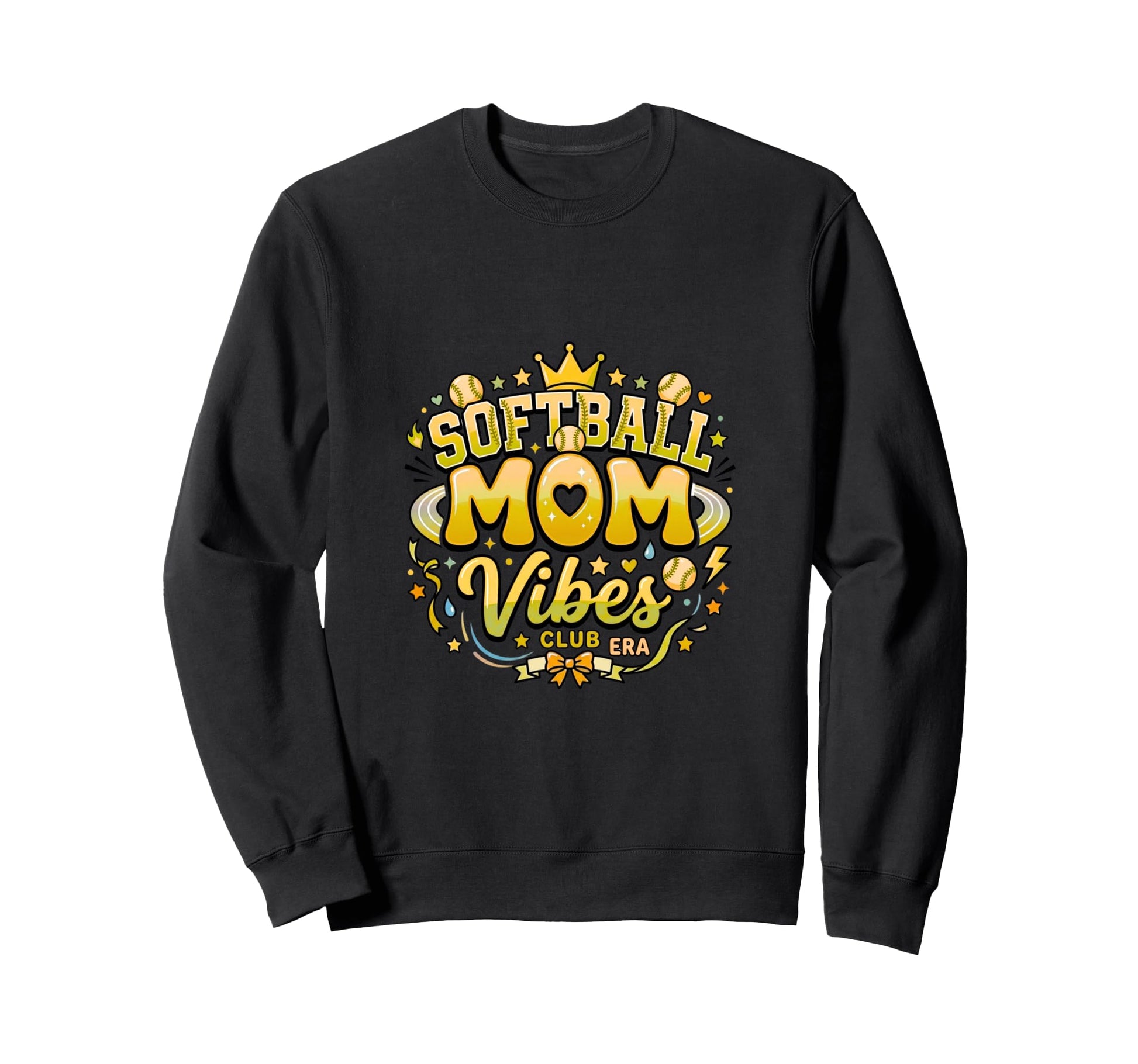 Softball Mom Vibes Club Era Sweatshirt - Fun Novelty Design Unisex - T-Shirt, Sweatshirt, Hoodie