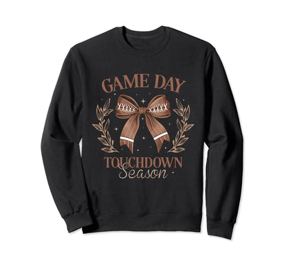 Football Mom Coquette Bow Fall Gameday Sweatshirt - Novelty Apparel Unisex - T-Shirt, Sweatshirt, Hoodie