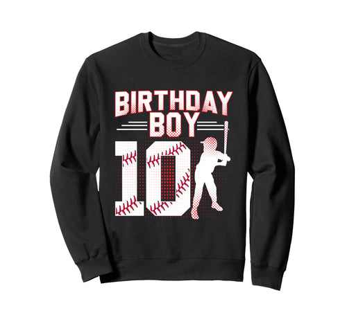Baseball Birthday 10Th Birthday Sweatshirt - Custom Art Print for Adults - T-Shirt, Sweatshirt, Hoodie
