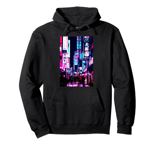 Streets Tokyo Japan Night Scene Lights Hoodie - Trendy Graphic Men Women - T-Shirt, Sweatshirt, Hoodie