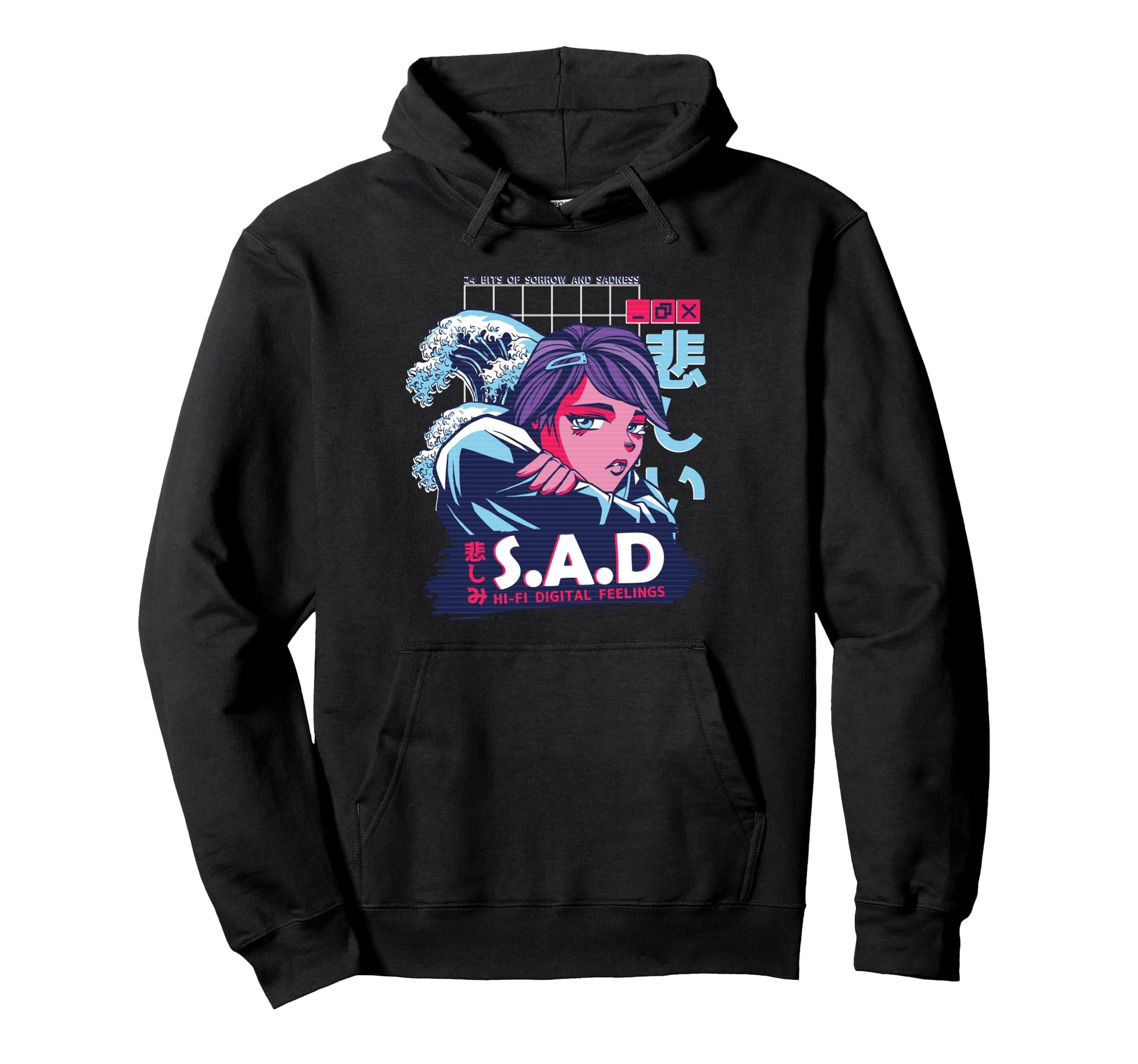 24 Bits Sorrow And Sadness Anime Hoodie - Minimalist Print for Adults - T-Shirt, Sweatshirt, Hoodie
