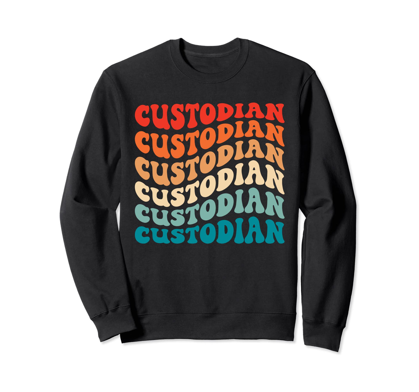 Groovy Custodian 70S Funny Boho Sweatshirt - Custom Art Print for Adults - T-Shirt, Sweatshirt, Hoodie