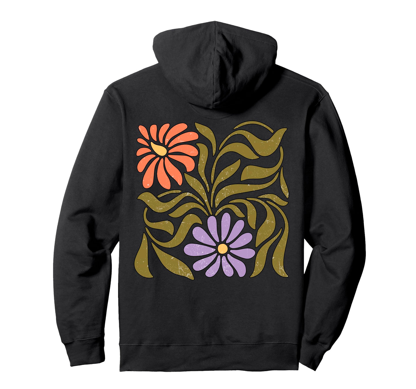 Boho Wildflowers Botanical Floral Hoodie - Custom Art Print Men Women - T-Shirt, Sweatshirt, Hoodie