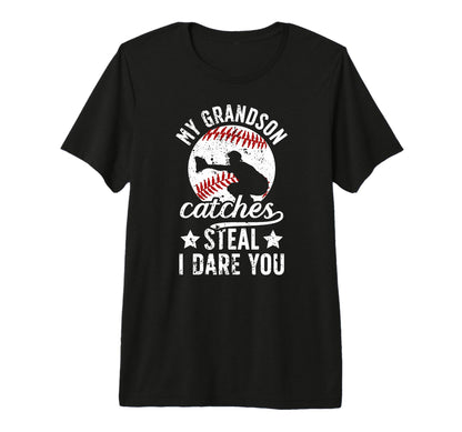 My Grandson Catches Baseball T-Shirt - Aesthetic Graphic for Adults - T-Shirt, Sweatshirt, Hoodie