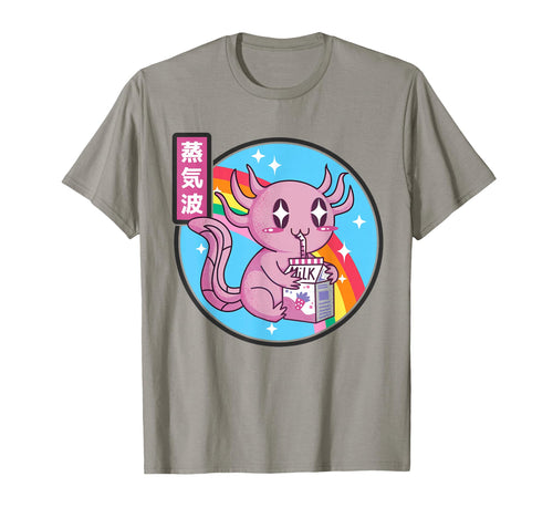 Axolotl Strawberry Milk Kawaii Rainbow T-Shirt - Unique Graphic Unisex - T-Shirt, Sweatshirt, Hoodie
