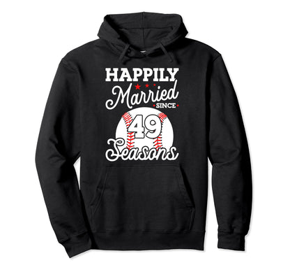 49Th Wedding Anniversary Baseball Hoodie - Aesthetic Graphic Men Women - T-Shirt, Sweatshirt, Hoodie