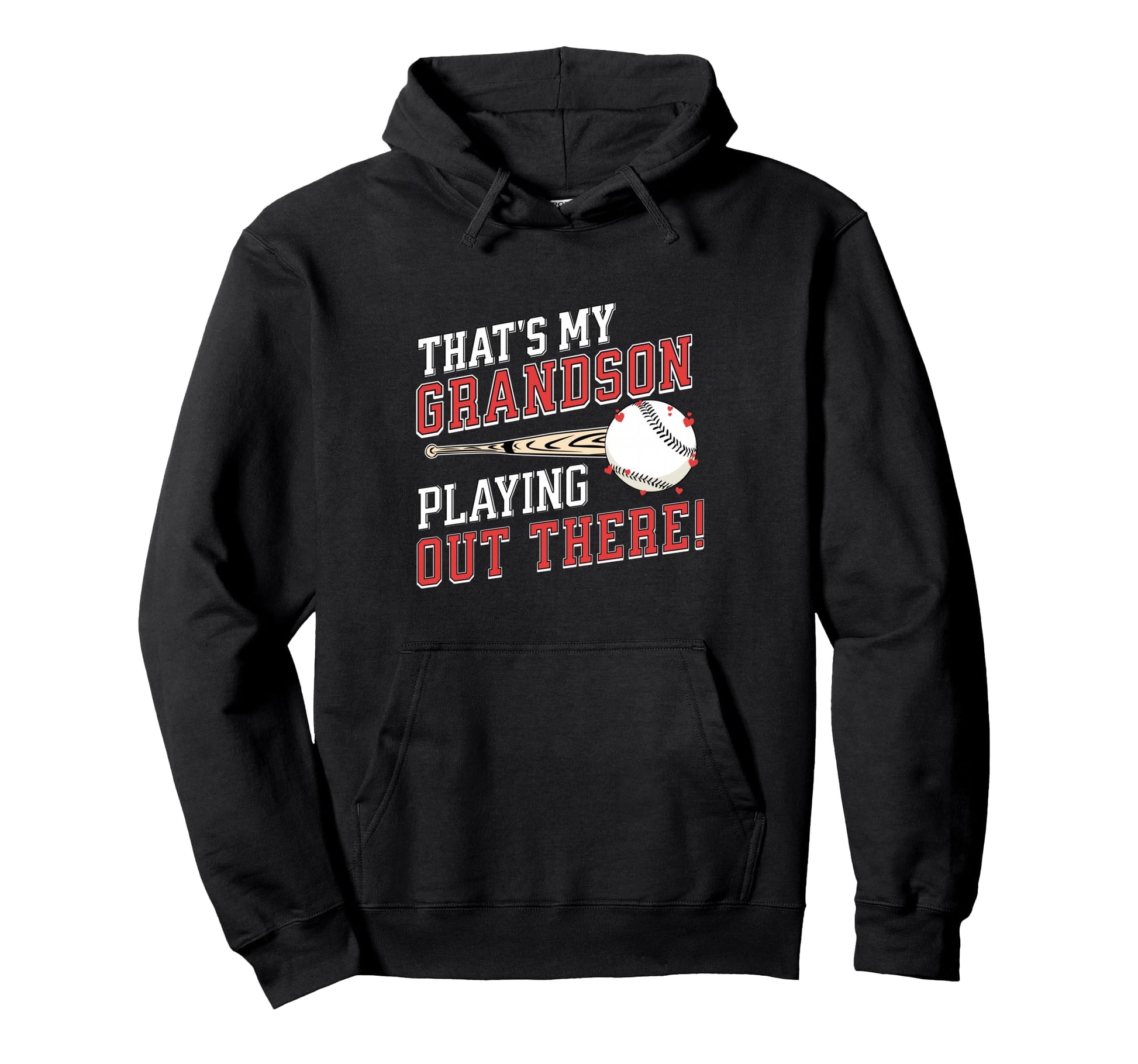 Thats My Grandson Out There Baseball Grandma Hoodie - Unique Graphic Unisex - T-Shirt, Sweatshirt, Hoodie