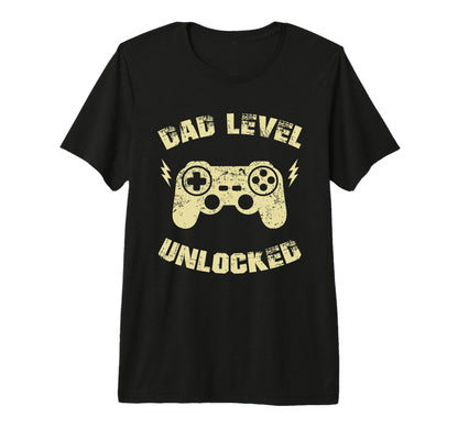 Dad Level Unlocked Gaming Controller T-Shirt - Novelty Apparel Men Women - T-Shirt, Sweatshirt, Hoodie