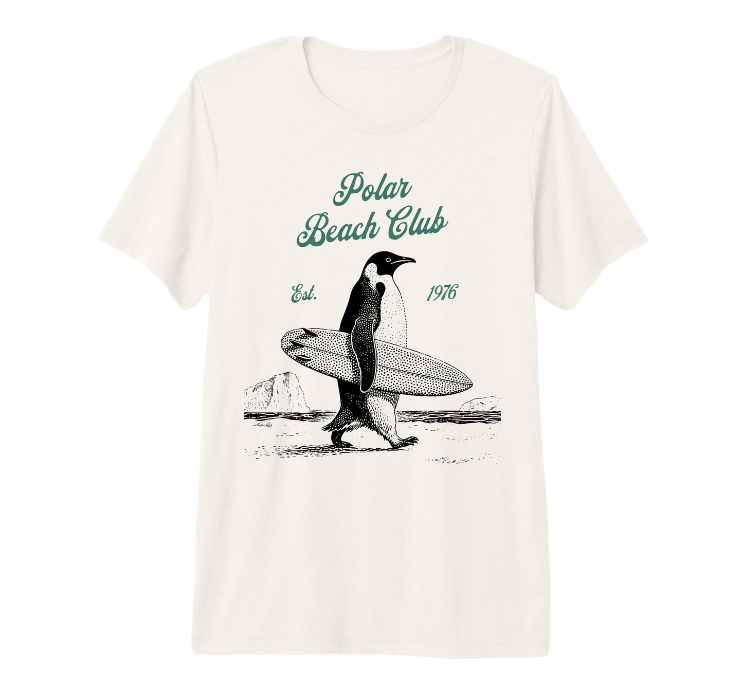 Polar Beach Club Penguin Surfer Tri T-Shirt - Aesthetic Graphic Unisex - T-Shirt, Sweatshirt, Hoodie