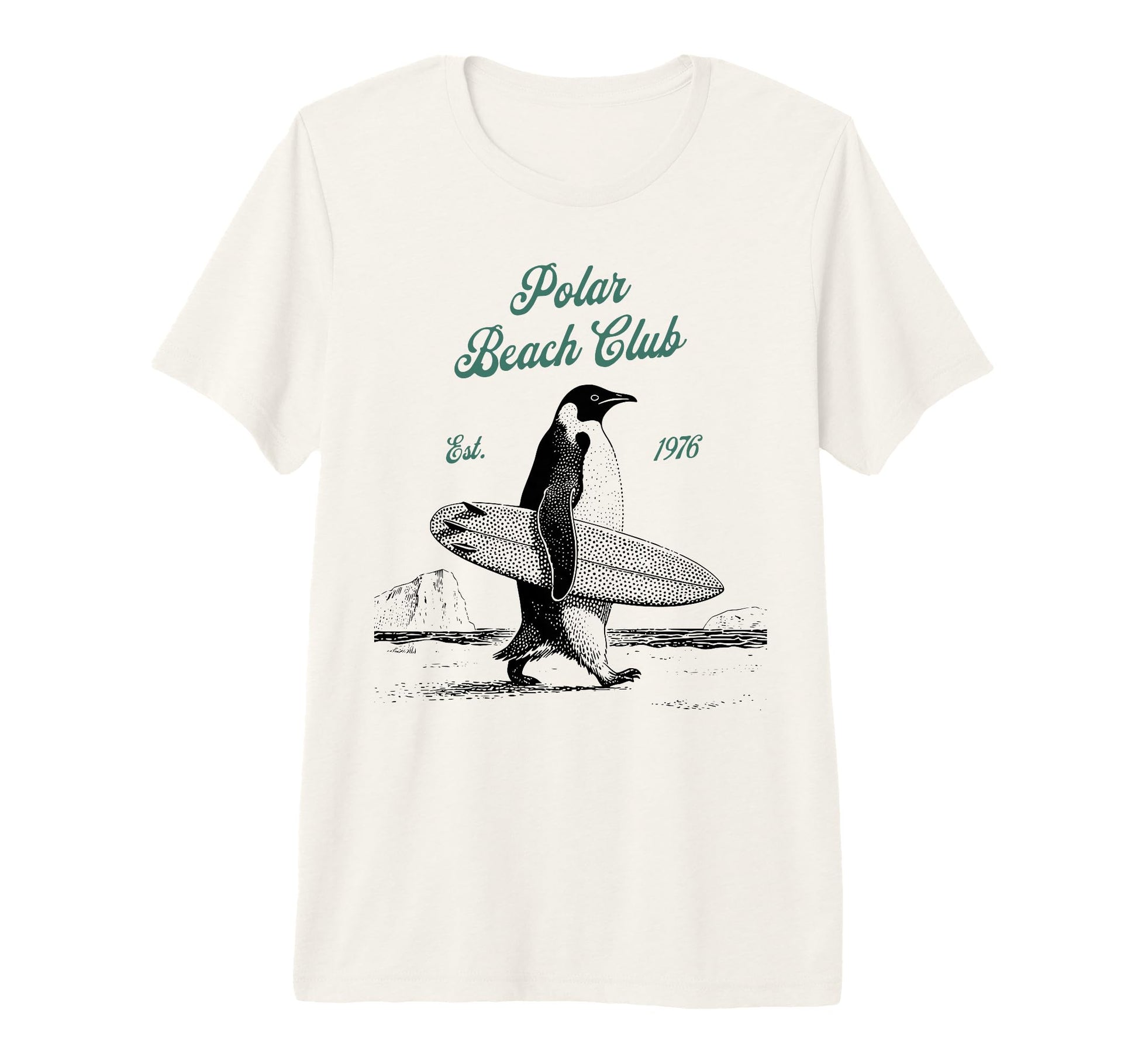 Polar Beach Club Penguin Surfer Tri T-Shirt - Aesthetic Graphic Unisex - T-Shirt, Sweatshirt, Hoodie