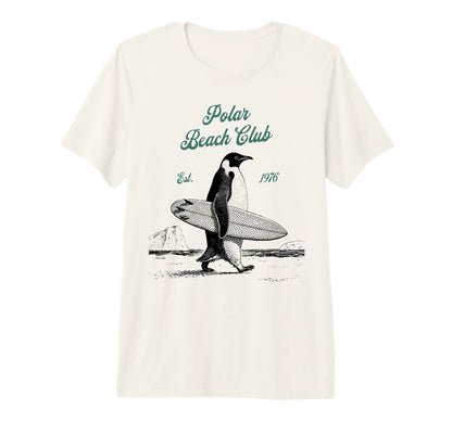 Polar Beach Club Penguin Surfer Tri T-Shirt - Aesthetic Graphic Unisex - T-Shirt, Sweatshirt, Hoodie