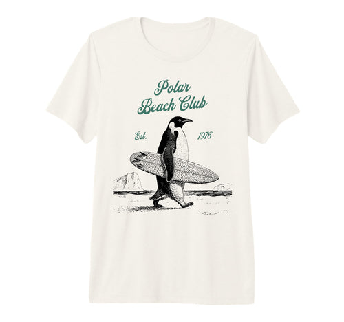 Polar Beach Club Penguin Surfer Tri T-Shirt - Aesthetic Graphic Unisex - T-Shirt, Sweatshirt, Hoodie