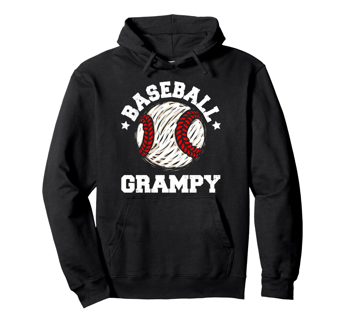 Baseball Grampy Distressed Funny Hoodie - Unique Graphic for Adults - T-Shirt, Sweatshirt, Hoodie