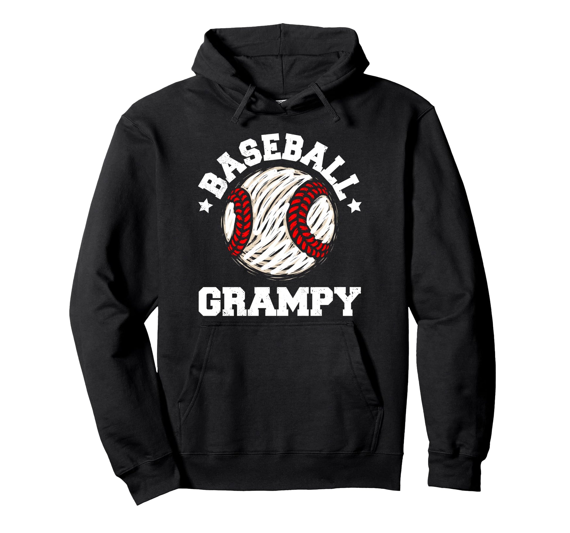 Baseball Grampy Distressed Funny Hoodie - Unique Graphic for Adults - T-Shirt, Sweatshirt, Hoodie