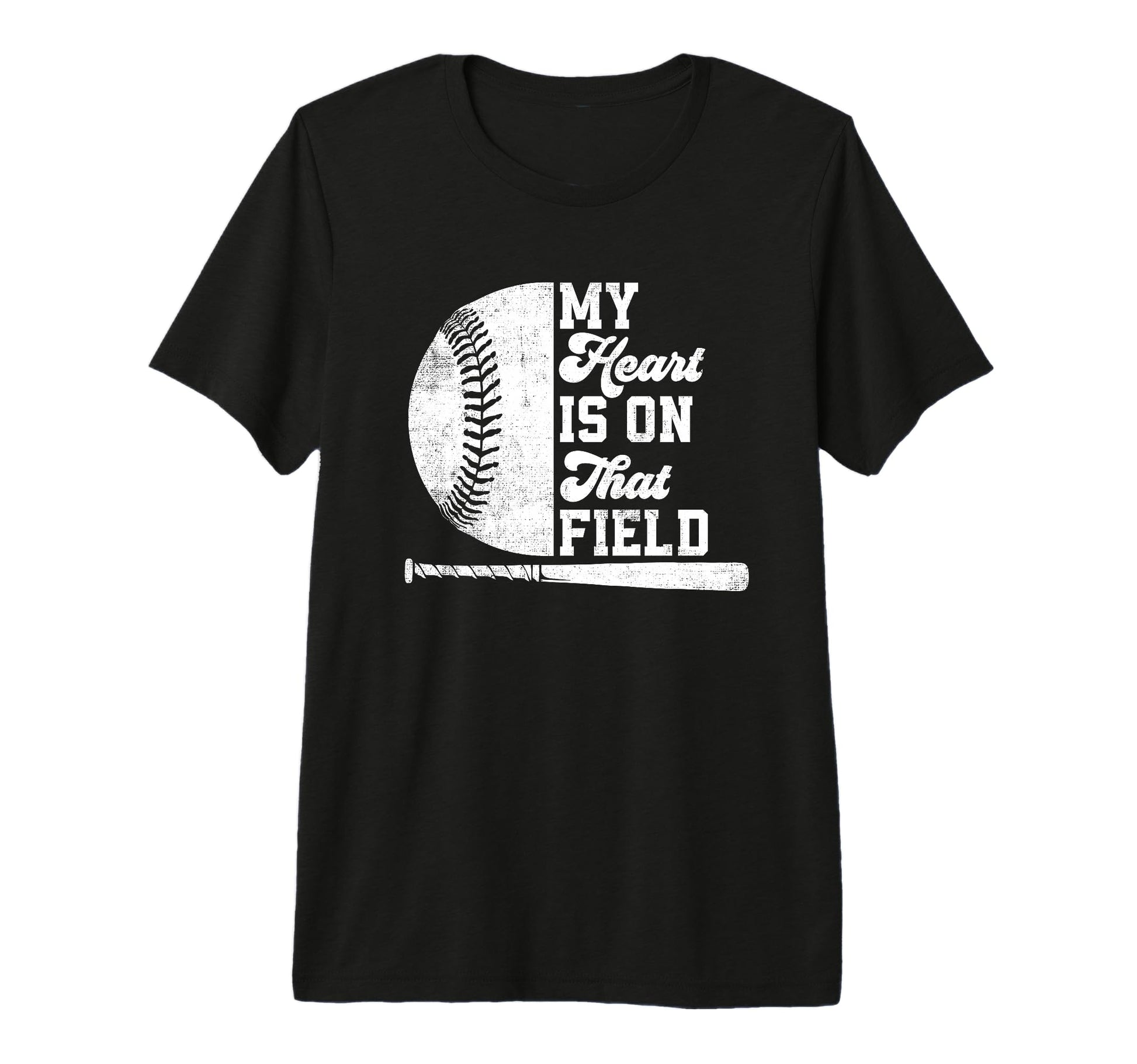 Mens Proud Baseball Dad Fan My Heart Is T-Shirt - Graphic Print for Adults - T-Shirt, Sweatshirt, Hoodie