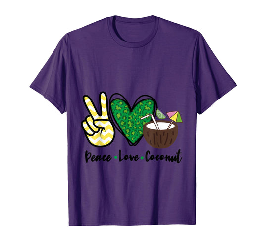 Peace Love Coconut D Cor Theme T-Shirt - Unique Graphic Men Women - T-Shirt, Sweatshirt, Hoodie