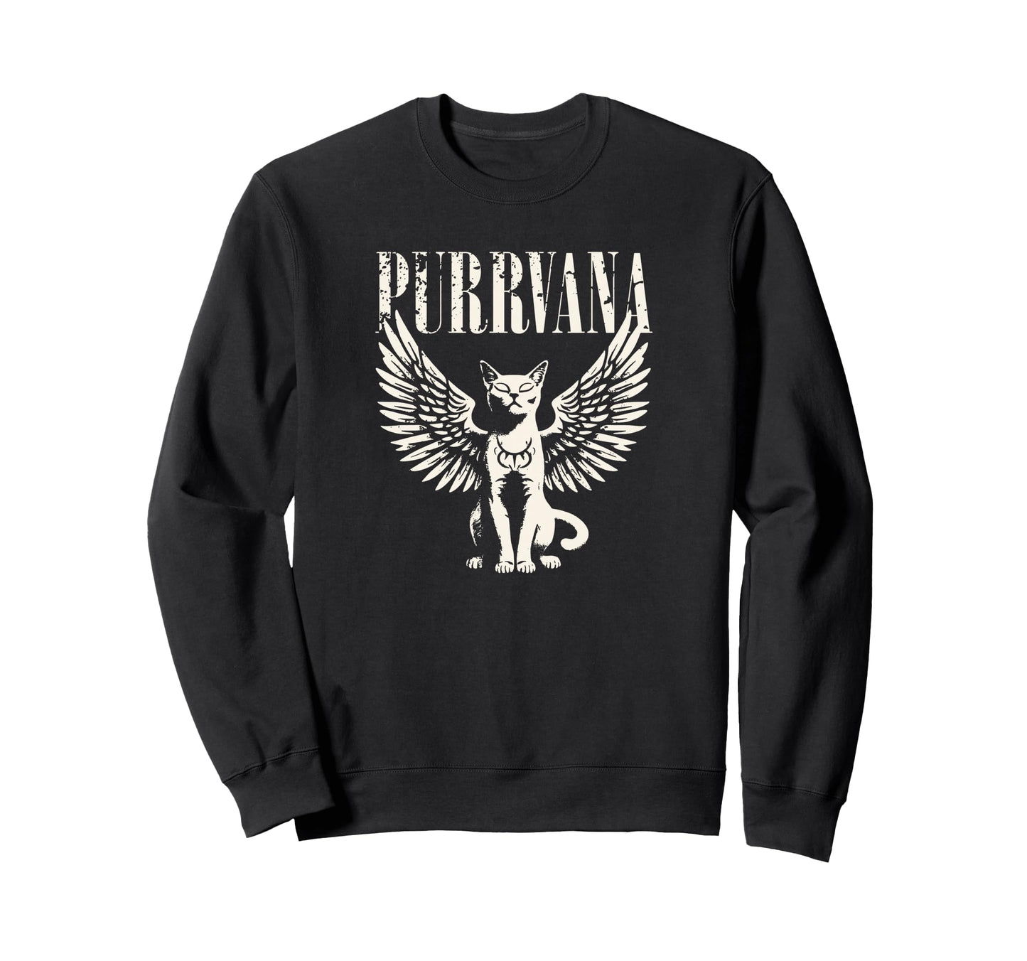 Purrvana Funny Cat Parody 90S Sweatshirt - Custom Art Print Men Women - T-Shirt, Sweatshirt, Hoodie