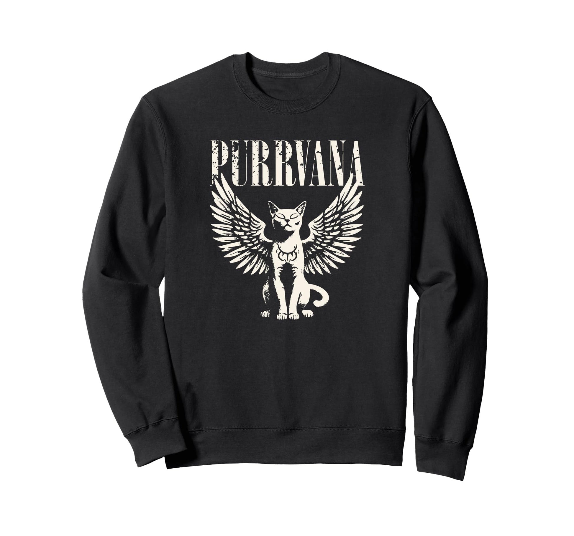 Purrvana Funny Cat Parody 90S Sweatshirt - Custom Art Print Men Women - T-Shirt, Sweatshirt, Hoodie