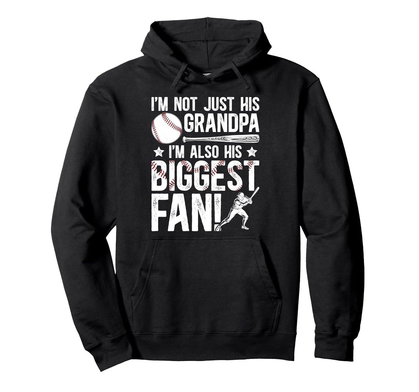 His Biggest Fan Baseball Grandpa Hoodie - Aesthetic Graphic for Adults - T-Shirt, Sweatshirt, Hoodie