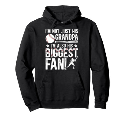 His Biggest Fan Baseball Grandpa Hoodie - Aesthetic Graphic for Adults - T-Shirt, Sweatshirt, Hoodie