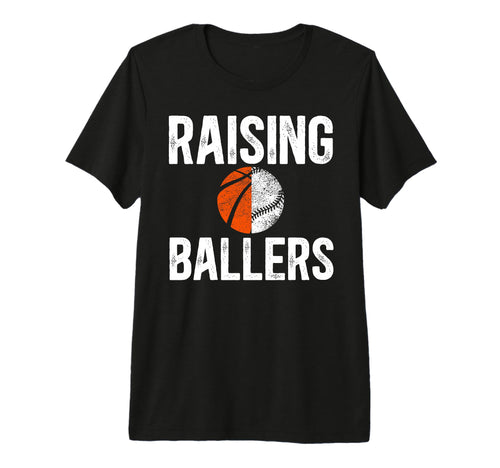 Mens Raising Ballers Basketball Baseball T-Shirt - Novelty Apparel Unisex - T-Shirt, Sweatshirt, Hoodie