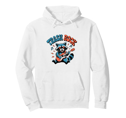 Trash Rock Raccoon Playing Guitar Hoodie - Aesthetic Graphic Men Women - T-Shirt, Sweatshirt, Hoodie
