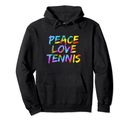 Rainbow Colors Tennis Players Peace Hoodie - Aesthetic Graphic for Adults - T-Shirt, Sweatshirt, Hoodie