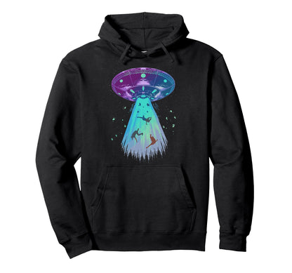 Alien Abduction Aesthetic Vaporwave Kawaii Hoodie - Unique Graphic Unisex - T-Shirt, Sweatshirt, Hoodie
