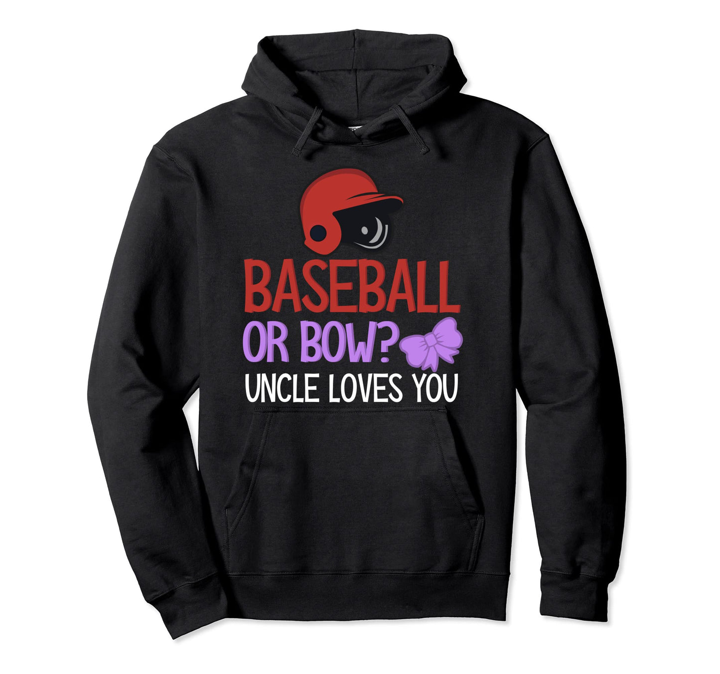 Gender Reveal Gift Baseball Or Bow Hoodie - Custom Art Print Men Women - T-Shirt, Sweatshirt, Hoodie