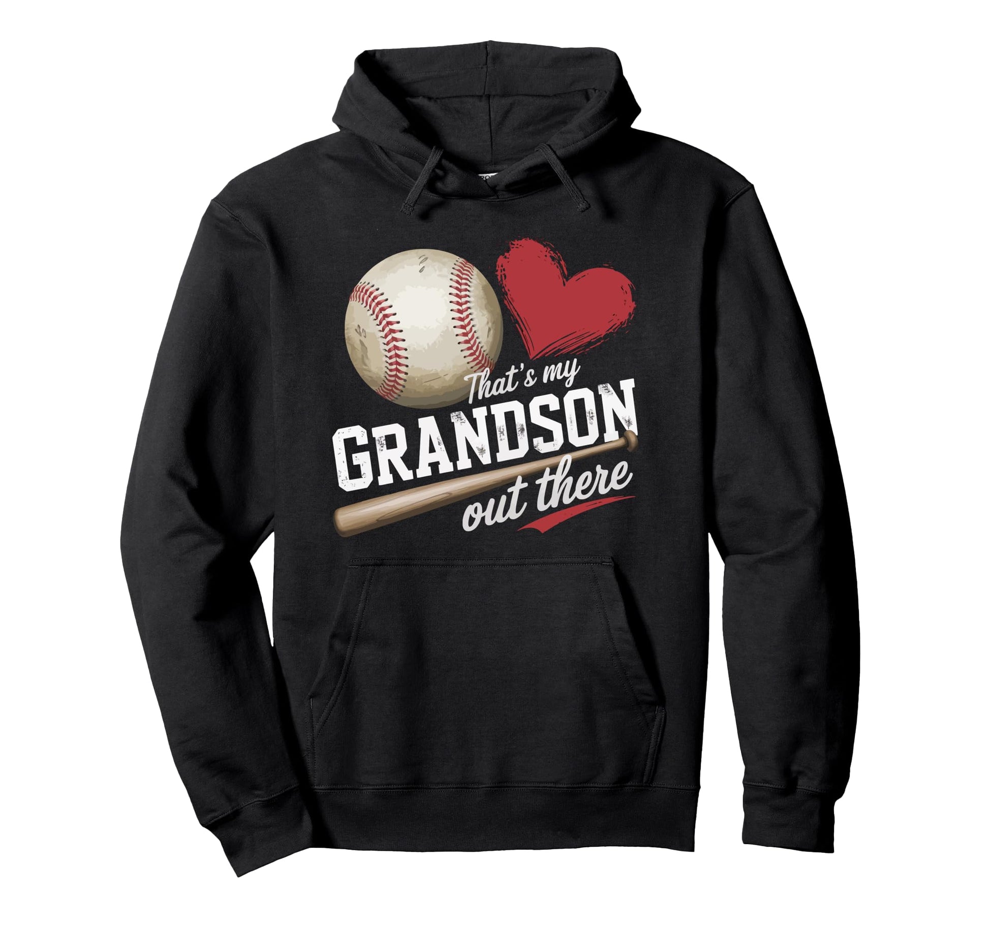 Thats My Grandson Out There Baseball Hoodie - Minimalist Print for Adults - T-Shirt, Sweatshirt, Hoodie