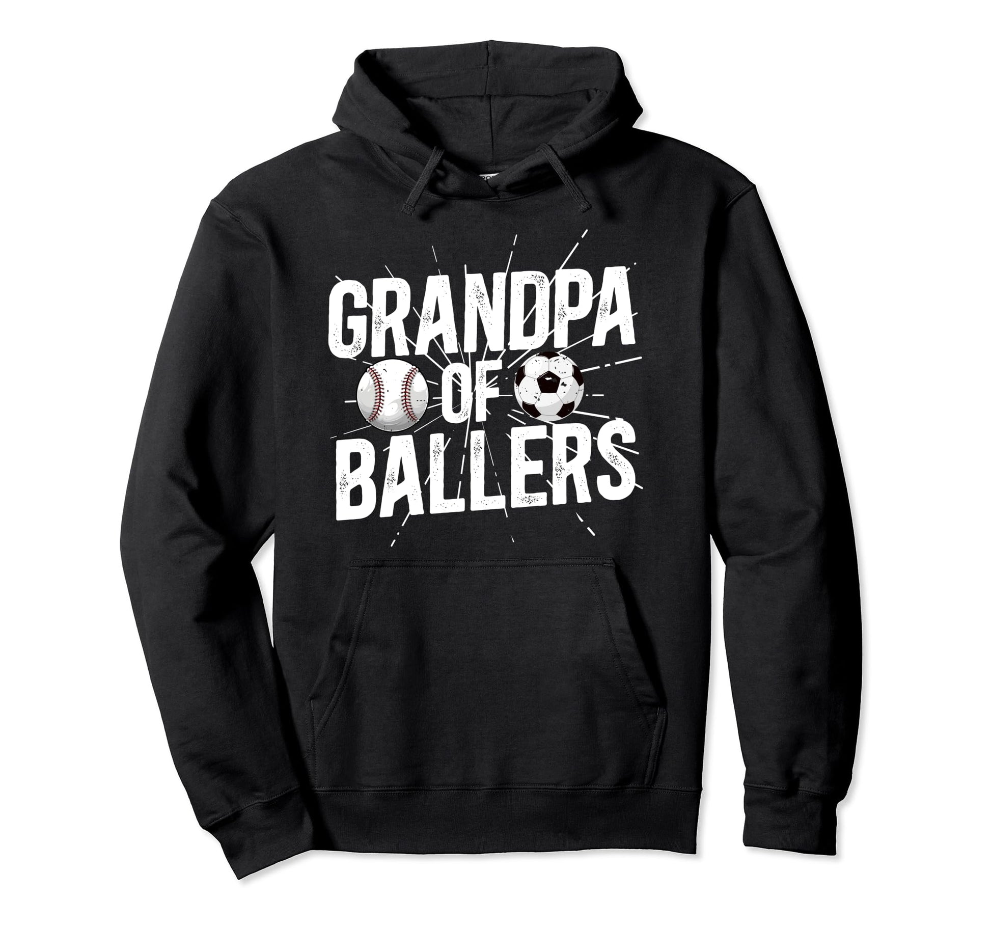 Grandpa Ballers Proud Soccer Baseball Hoodie - Aesthetic Graphic Men Women - T-Shirt, Sweatshirt, Hoodie