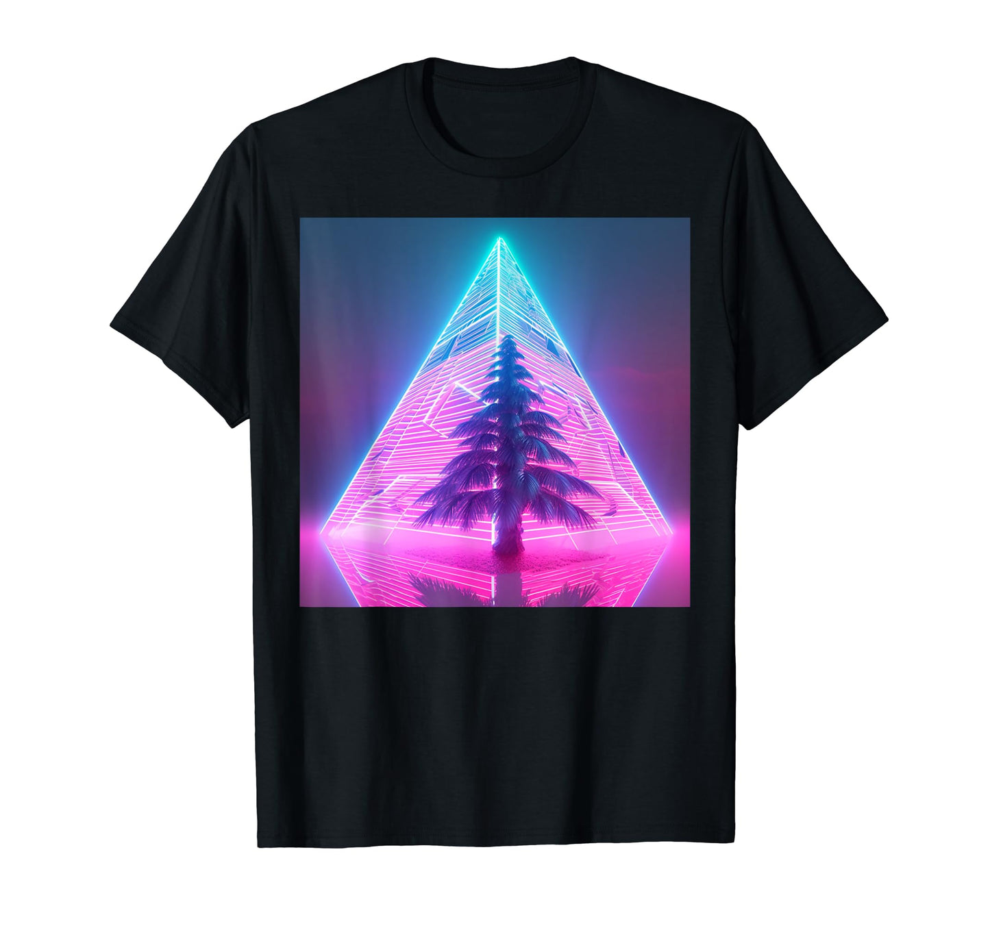 Vaporwave Core Aesthetic Tree Ai T-Shirt - Custom Art Print Men Women - T-Shirt, Sweatshirt, Hoodie