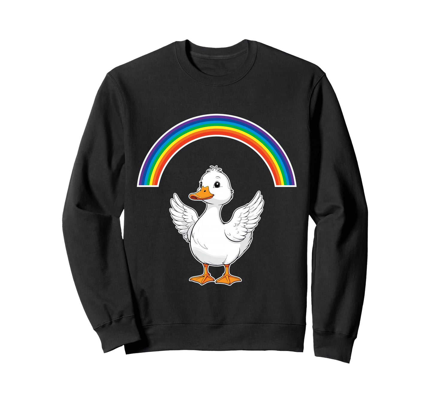 Duck Rainbow Lgbt Positive Sweatshirt - Minimalist Print Men Women - T-Shirt, Sweatshirt, Hoodie