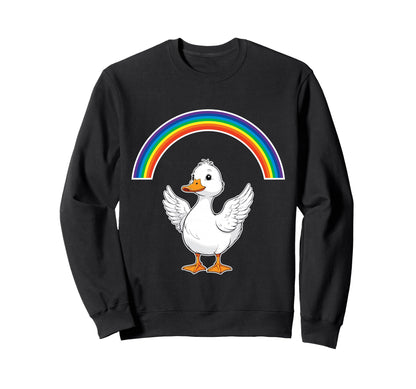 Duck Rainbow Lgbt Positive Sweatshirt - Minimalist Print Men Women - T-Shirt, Sweatshirt, Hoodie