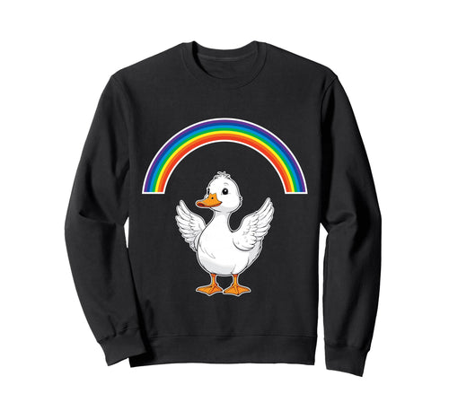 Duck Rainbow Lgbt Positive Sweatshirt - Minimalist Print Men Women - T-Shirt, Sweatshirt, Hoodie
