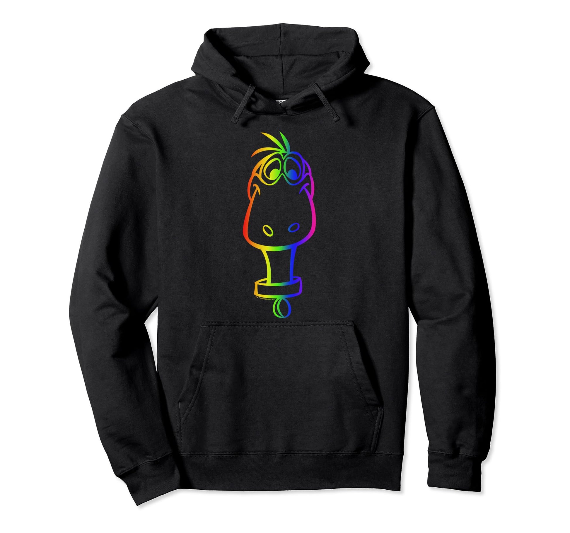 Flintstones Dino Rainbow Outline Hoodie - Aesthetic Graphic Unisex - T-Shirt, Sweatshirt, Hoodie