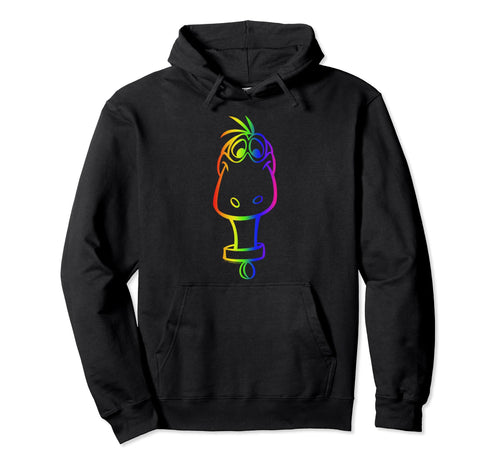 Flintstones Dino Rainbow Outline Hoodie - Aesthetic Graphic Unisex - T-Shirt, Sweatshirt, Hoodie