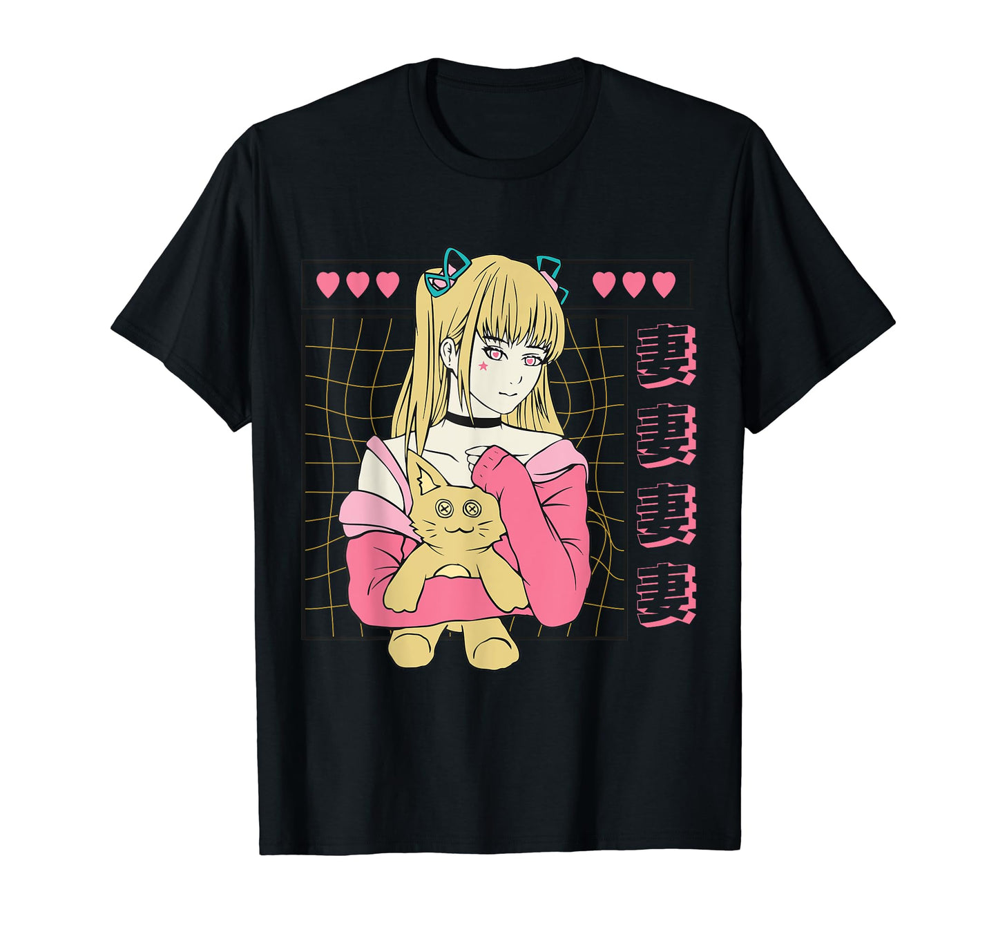 Anime Teddy And Red Eyes Art Japanese T-Shirt - Trendy Graphic Men Women - T-Shirt, Sweatshirt, Hoodie