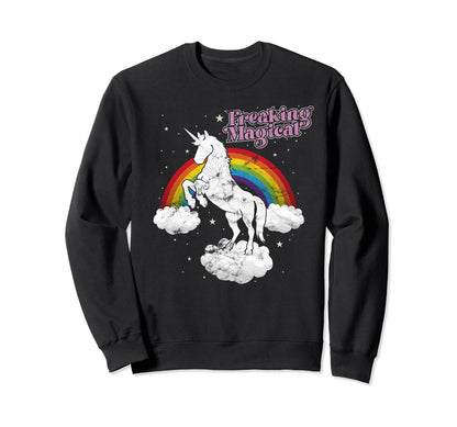 Funny Freaking Magical Unicorn Sweatshirt - Minimalist Print for Adults - T-Shirt, Sweatshirt, Hoodie