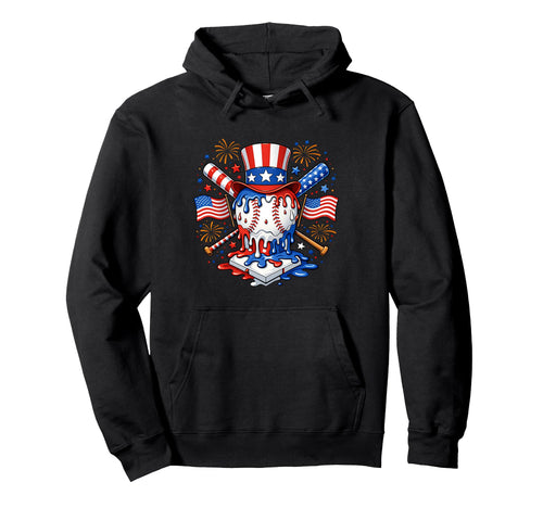 Patriotic 4Th July Baseball Uncle Sam Hat Hoodie - Graphic Print Unisex - T-Shirt, Sweatshirt, Hoodie