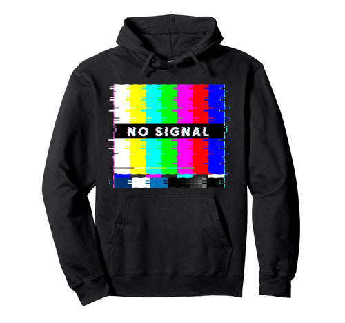 No Signal Television Off Air Glitch Art Hoodie - Graphic Print for Adults - T-Shirt, Sweatshirt, Hoodie